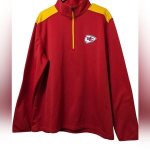 NFL Team Apparel Men's Kansas City Chiefs 1/4 Zip Pullover Shirt Size XL